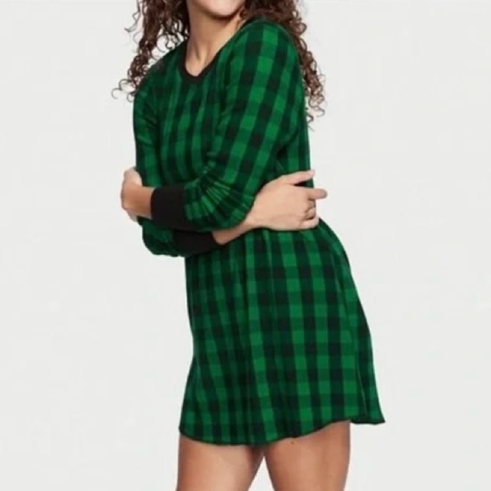 Victoria’s Secret Black & Green Gingham Nightgown